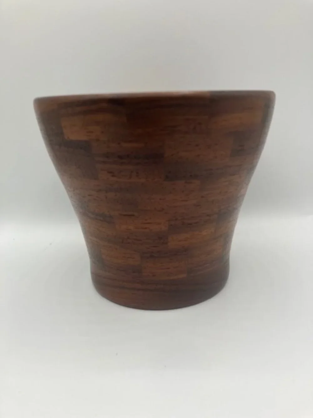 Wooden Bowl / Vase Handcrafted Slant Style Design of Segmented‎ Wood 5.5